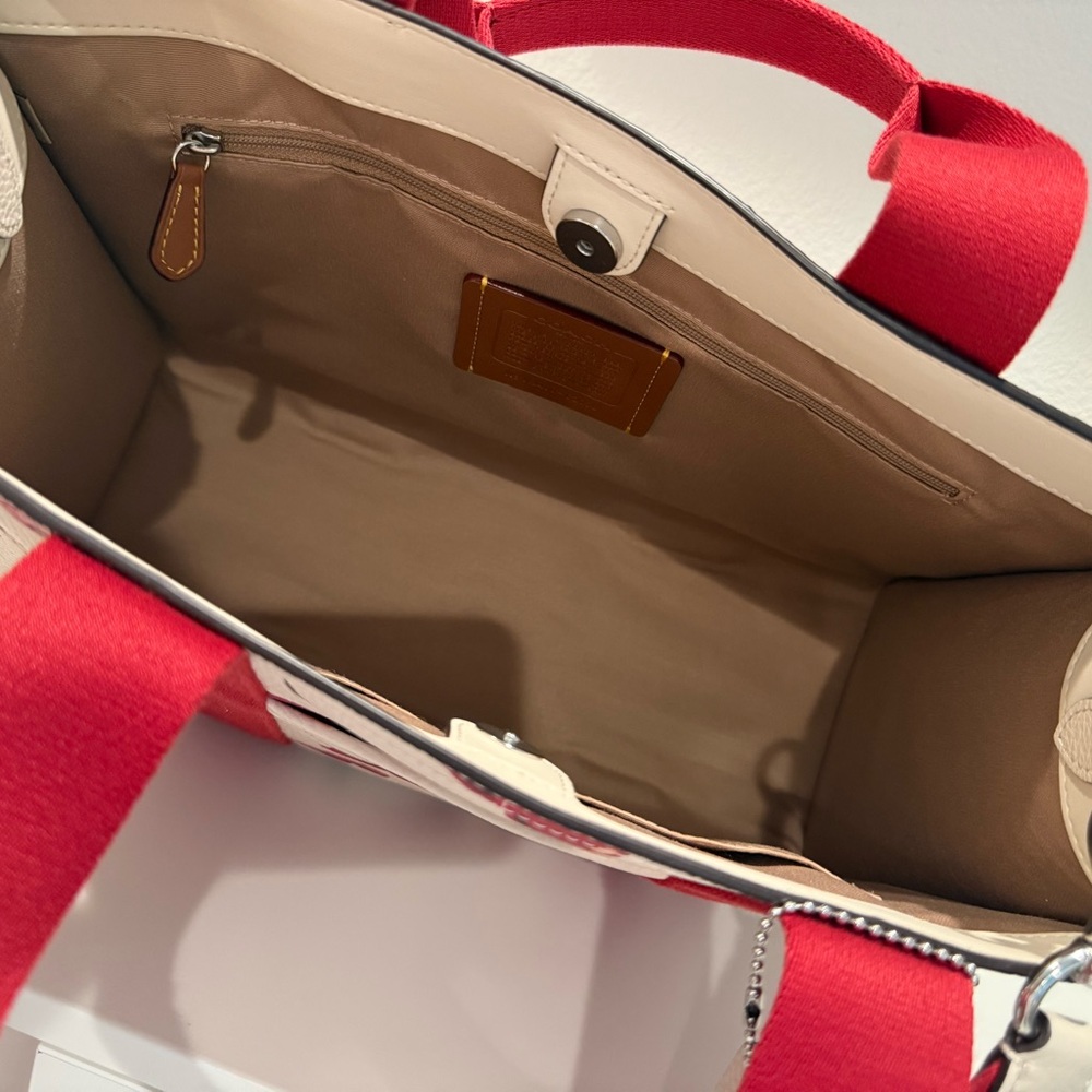 NWT Coach Cherry Print leather Tote - Red and White - Picture 6 of 8